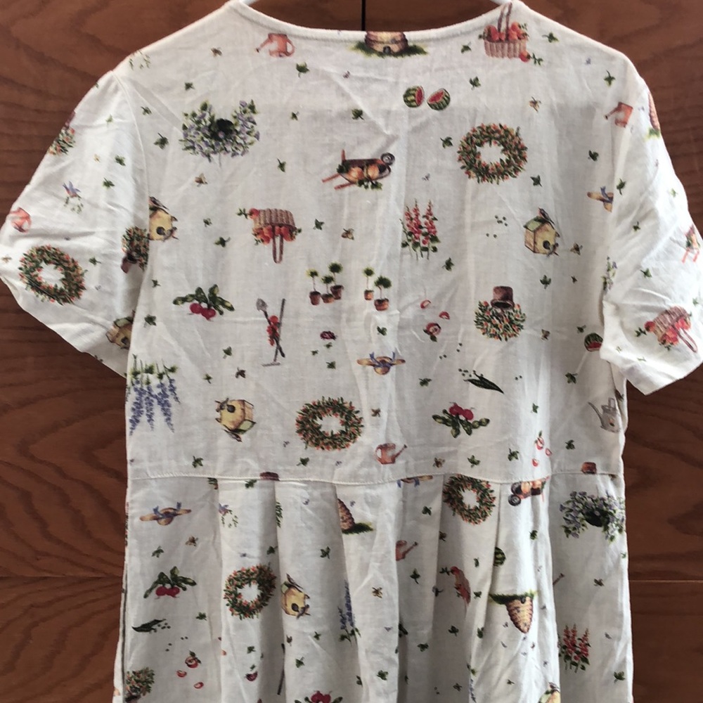 Lands' End White Maxi Dress with Floral Animal Print - Picture 2 of 6